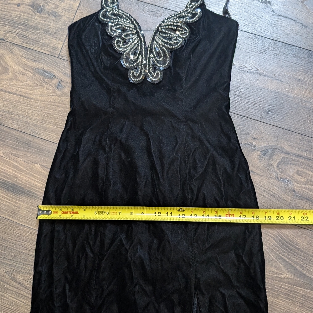 Zum‎ Zum by Niki Livas Halter Goth SweatHeart Fairy Vamp Velvet Midi Dress S/M - Picture 8 of 11